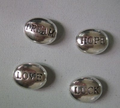 Lot of 16pcs Hope Luck Love Dream Bead /jewelry bracelet metal alloy Charm