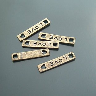 Lot of 500pcs mini Love 21 x 4mm dollhouse miniature toy/jewelry bracelet metal alloy Charm B2
