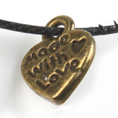 1500pcs Dollhouse Miniature toy Heart jewelry bracelet metal Charm Bead Made with Love CM624
