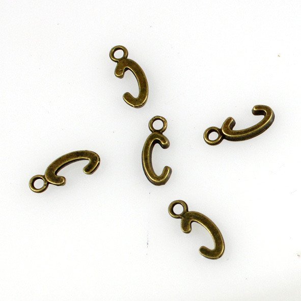 500pcs Alphabet C jewelry bracelet metal Charm Bead 16 X 6mm