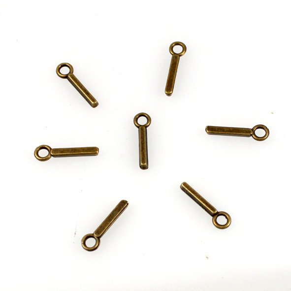 500pcs Alphabet I jewelry bracelet metal Charm Bead 16 X 6mm