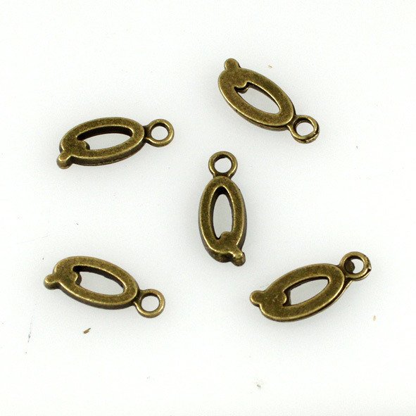 500pcs Alphabet Q jewelry bracelet metal Charm Bead 16 X 6mm