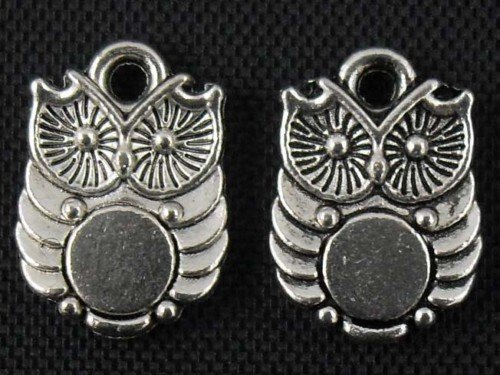 500pcs Owl jewelry bracelet metal Charm Bead 14 X 10mm