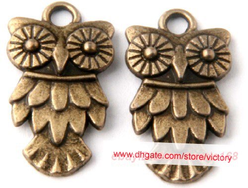 500pcs Owl jewelry bracelet metal Charm Bead 20 X 11mm