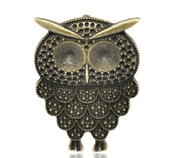 100pcs Owl jewelry bracelet metal Charm Bead 26 X 20mm