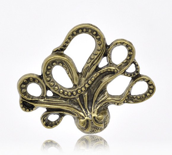 60 XDollhouse Octopus /jewelry Pendant metal alloy charm 44 x 36mm