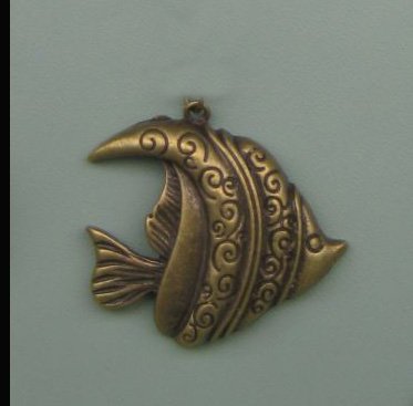 120 XDollhouse Tropical Fish /jewelry Pendant metal alloy charm 37 x 32mm