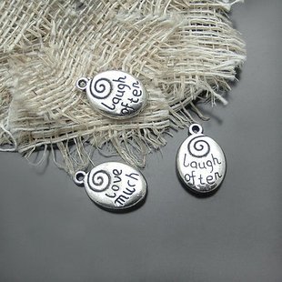 200XDollhouse Love Much Laugh Often /jewelry Pendant metal alloy charm 20 x 13mm CM963