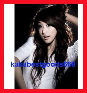 Woman Lady New Fashion Dark Brown long wave Wigs with wig cap WL44