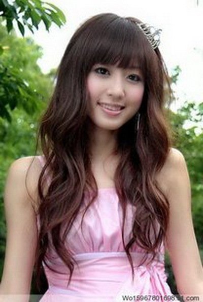 Woman Lady Dark Brown Wave Cosplay Party Hair wig wigs WL46