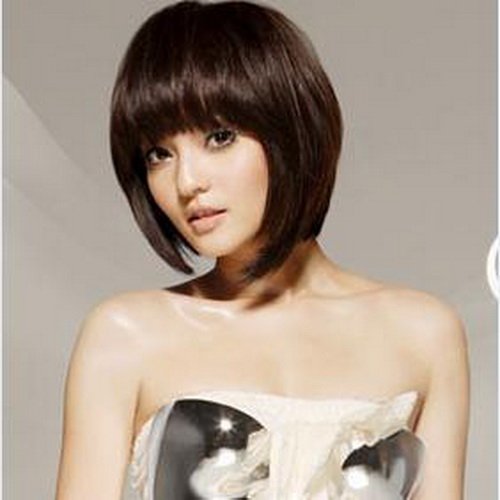 Woman Short Dark Brown BOBO Fashion Wigs With Wig Cap WD05