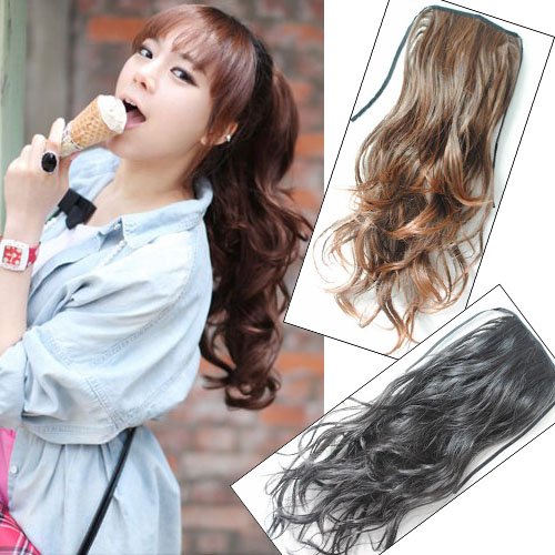 Girl's Hairpiece Long Wavy Ponytail Pony wig Hair Extensions PP03