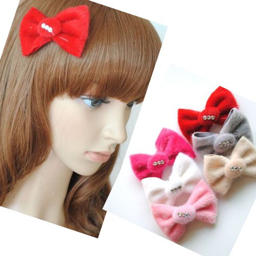 Girl's Kid's Headband Bowknot Butterfly Tie Hairpin Plush PP32
