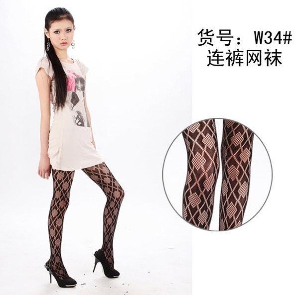 Lady Black Fishnet Stockings Square Sox Pantyhose Pierced Stockings T20