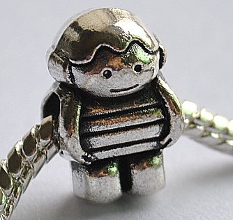 5pcs Astronaut Spacer Charm Beads Fits Bracelet Chain P162