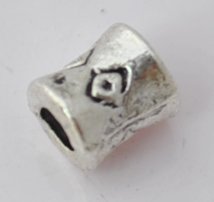 100pcs Silver Alloy Cylinder Beads Charm Fits Bracelet P185