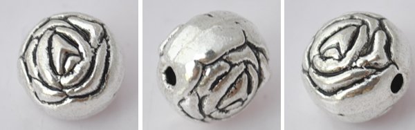 20Pcs Silver Alloy Rose Beads Charm Fits Bracelet P188