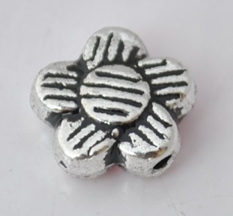 30Pcs Silver Alloy Flowers Beads Charm Fits Bracelet P194