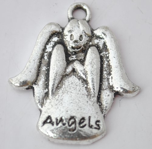 20Pcs Silver Alloy Angels Beads Charm Fits Bracelet P193