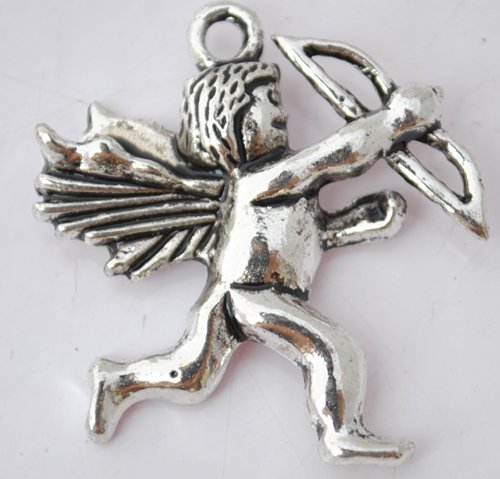 15Pcs Silver Alloy Cupid Beads Charm Pendants Fits Bracelet P187
