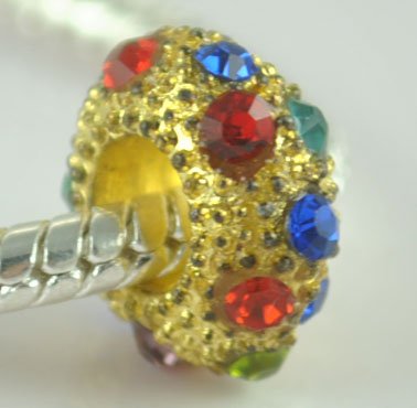5PCS Rhinestone Beads Charm Fits Bracelet P198