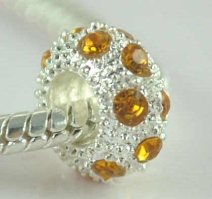 5PCS Rhinestone Beads Charm Fits Bracelet P200