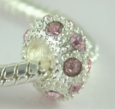 5PCS Rhinestone Beads Charm Fits Bracelet P202