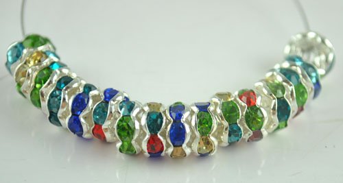 50PCS Rhinestone Beads Charm Fits Bracelet P204