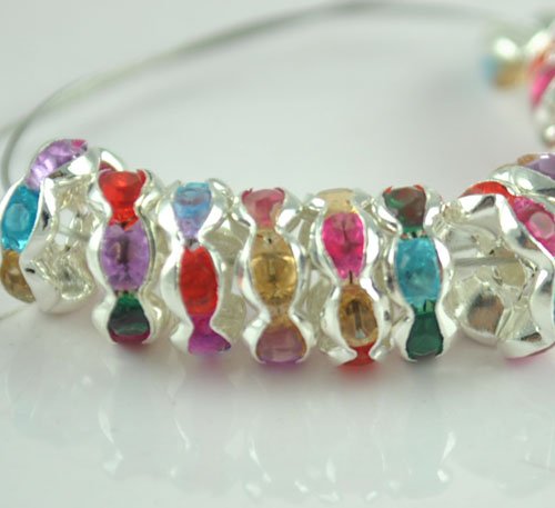 100PCS Rhinestone Beads Charm Fits Bracelet P205