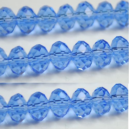 100pcs Faceted Glass Crystal Sapphire Beads 6mm Fits Bracelet C03