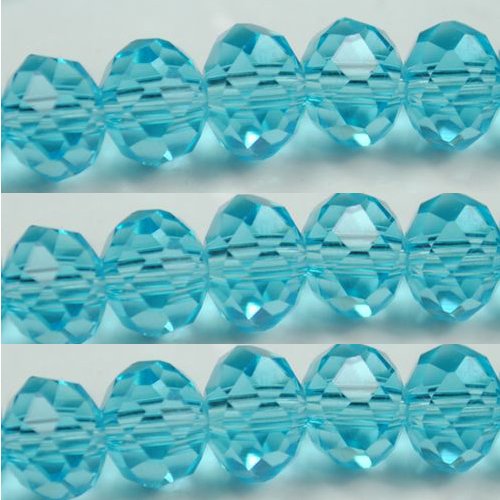 100pcs Faceted Glass Crystal Aqua Beads 6mm Fits Bracelet C05