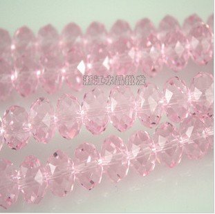 100pcs Faceted Glass Crystal Pink Beads 6mm Fits Bracelet C11