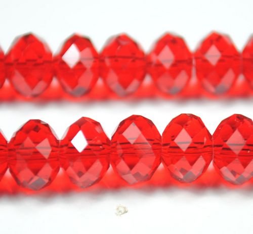 72pcs Faceted Glass Crystal Red Beads 8mm Fits Bracelet C16