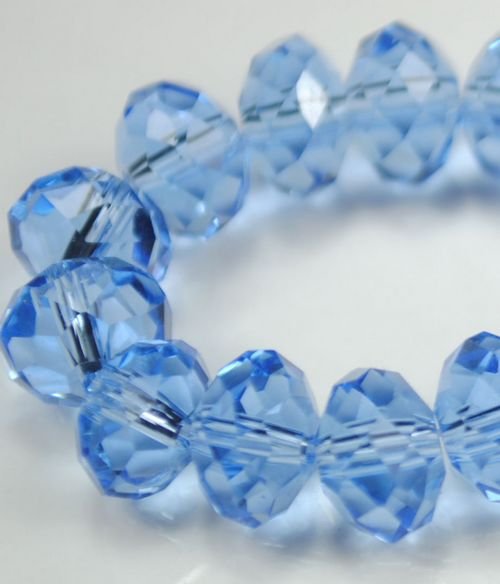 72pcs Faceted Glass Crystal Sapphire Beads 8mm Fits Bracelet C20