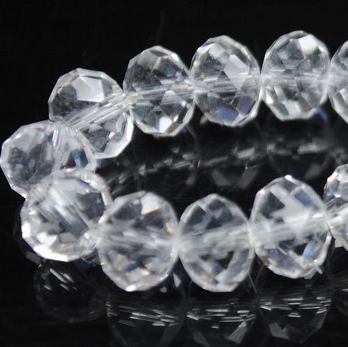 72pcs Faceted Glass Crystal White Beads 8mm Fits Bracelet C22