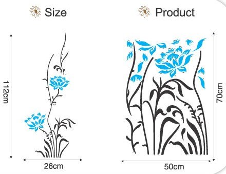 Removable Wall Art Deco Decal Stickers Flowers WB36