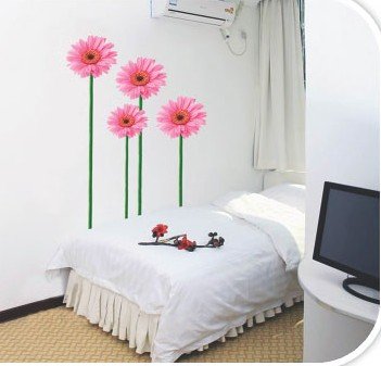 DIY Removable Wall Art Deco Decal Stickers Pink Flowers WB42