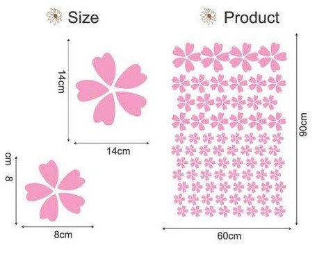 DIY Removable Wall Art Deco Decal Stickers Pink Flowers WB62