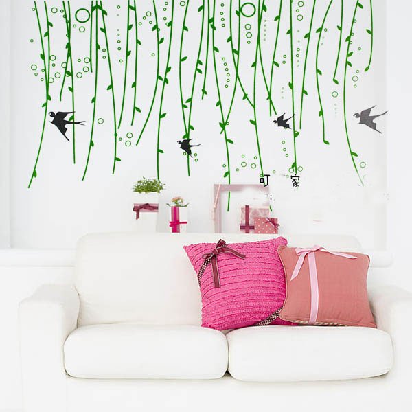 DIY Removable Art Deco Decal Wall Stickers Willow&Swallow WB67Â