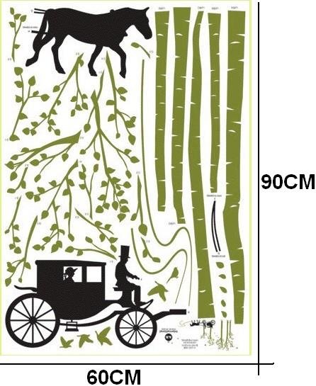 DIY Removable Art Deco Decal Wall Stickers Carriage WB72