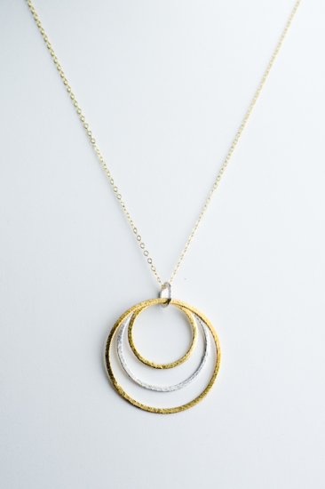 Ofina Triple Circle 14kt Gold Necklace