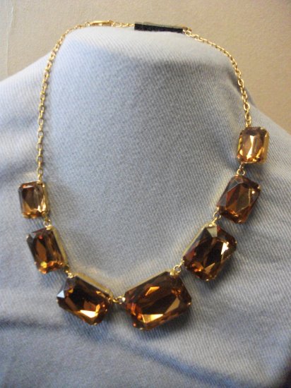 Rectangle Gemstone Necklace with Matching Earrings