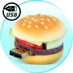 8GB Hamburger Flash Memory Drive - Novelty Shaped USB Storage New