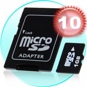 1GB MicroSD / TF Card with SD Card Slot Adapter x 10 New