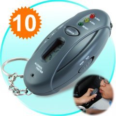 Breathalyzer Keychain Car Gadget - Flashlight + Stopwatch New