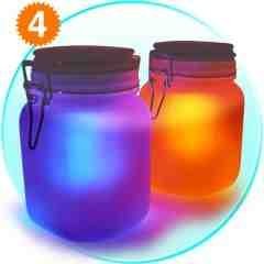 Moon Jar - Solar Power LED Mood Light x4 New