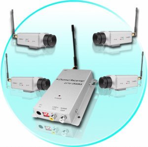 4X BNC Wireless Audio Camera + AV Receiver - 50 Meter Range New