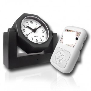 Covert Wireless Spy Camera Alarm Clock + Receive w/LCD New