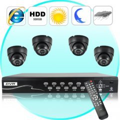 Security Camera DVR Kit (4 Surveillance Camera + Recorder Set D) New