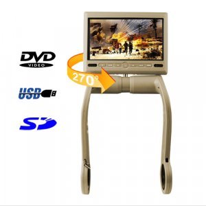 7 Inch TFT LCD Armrest Monitor With Built In DVD Player - Tan New